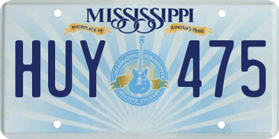 MS license plate HUY475