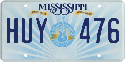 MS license plate HUY476