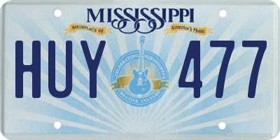 MS license plate HUY477