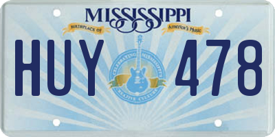 MS license plate HUY478