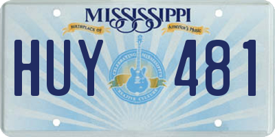 MS license plate HUY481