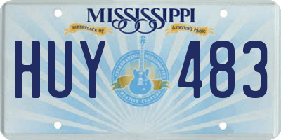 MS license plate HUY483