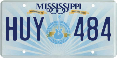 MS license plate HUY484