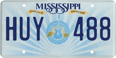 MS license plate HUY488