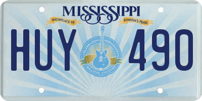 MS license plate HUY490