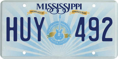 MS license plate HUY492