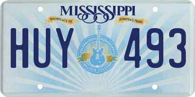 MS license plate HUY493