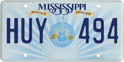 MS license plate HUY494