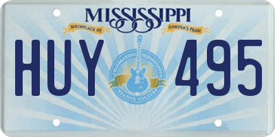 MS license plate HUY495