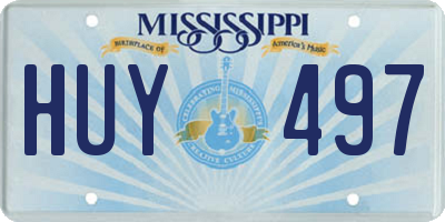 MS license plate HUY497