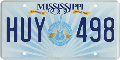 MS license plate HUY498