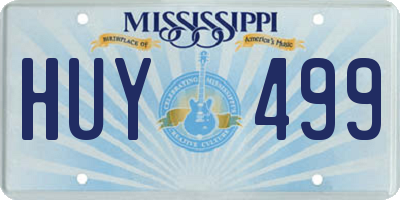 MS license plate HUY499