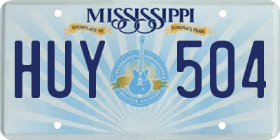 MS license plate HUY504