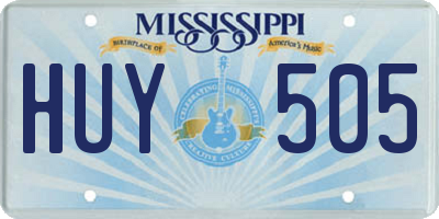 MS license plate HUY505