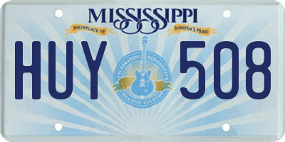 MS license plate HUY508