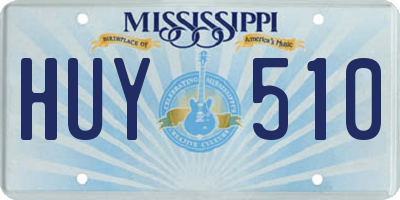 MS license plate HUY510