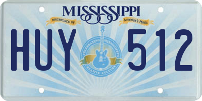 MS license plate HUY512