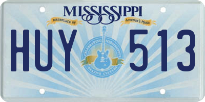 MS license plate HUY513