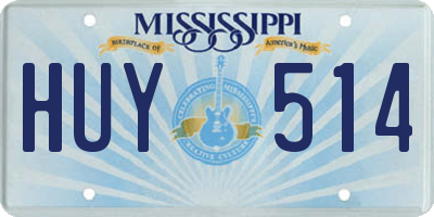 MS license plate HUY514