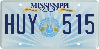 MS license plate HUY515