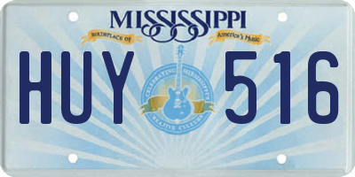 MS license plate HUY516