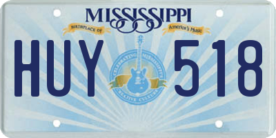 MS license plate HUY518