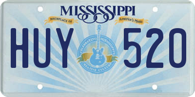 MS license plate HUY520