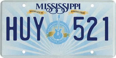MS license plate HUY521