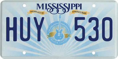 MS license plate HUY530