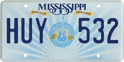 MS license plate HUY532
