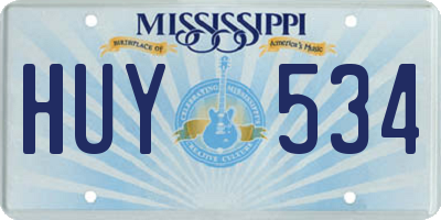 MS license plate HUY534
