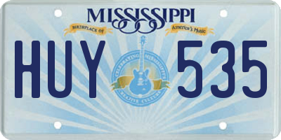 MS license plate HUY535