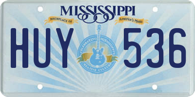 MS license plate HUY536