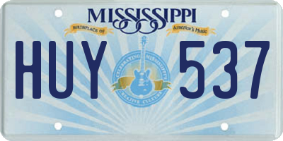 MS license plate HUY537
