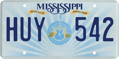 MS license plate HUY542