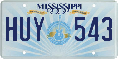 MS license plate HUY543
