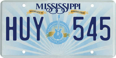 MS license plate HUY545