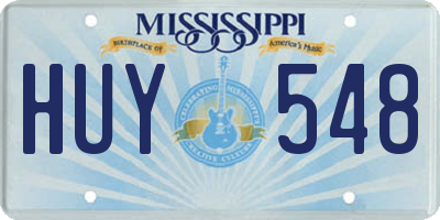 MS license plate HUY548