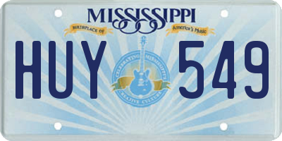 MS license plate HUY549