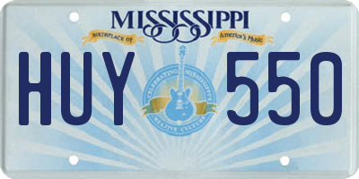 MS license plate HUY550