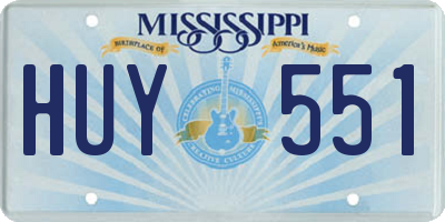 MS license plate HUY551