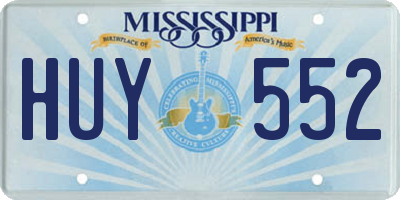 MS license plate HUY552