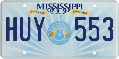 MS license plate HUY553