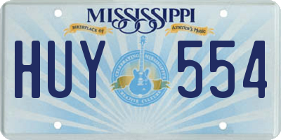 MS license plate HUY554