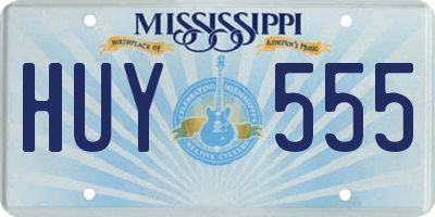MS license plate HUY555