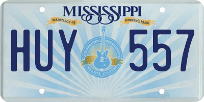 MS license plate HUY557