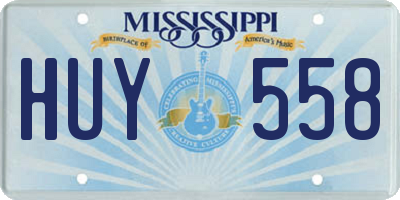 MS license plate HUY558