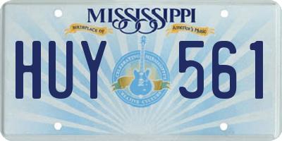 MS license plate HUY561