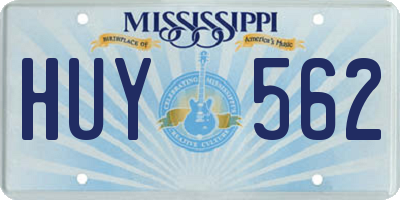 MS license plate HUY562