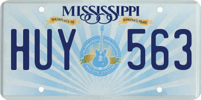 MS license plate HUY563